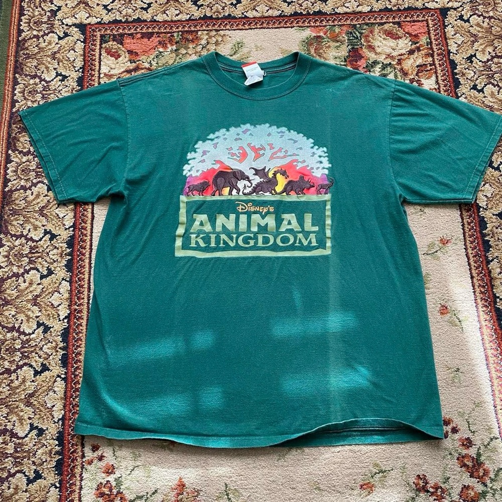 Disney Mickey Inc. Forest Green Animal Kingdom Embroidered T-Shirt